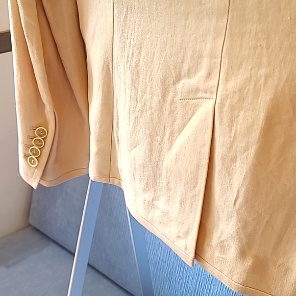 Talbots Cream Linen Suit, Lined Pantsuit, Jacket (14), Pants (16) - Picture 5 of 8